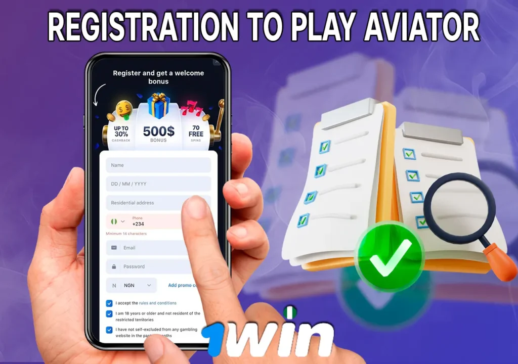 Registration to play 1Win Aviator